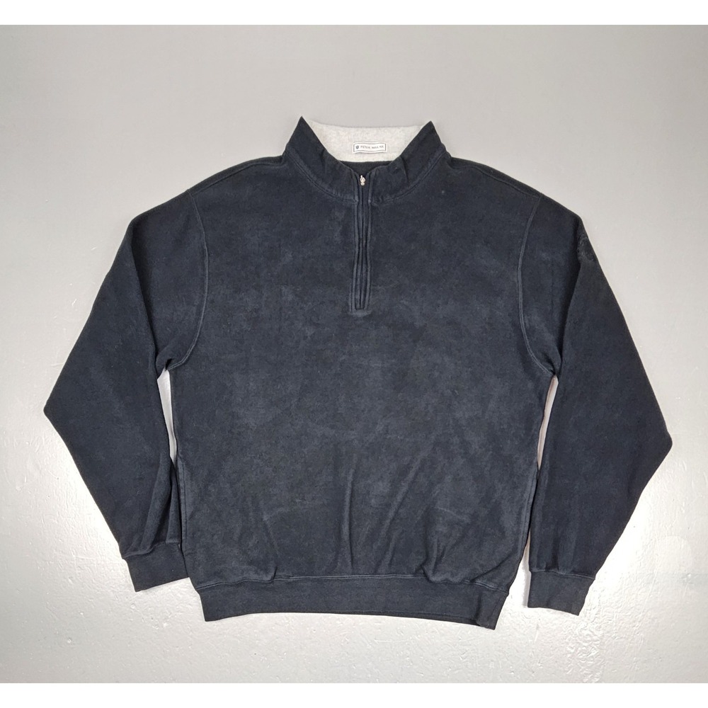 Peter Millar Sweater Men XL Black Qt. Zip Henley Consentinos‎ KC Golf Classic